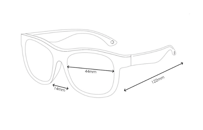 Sluneční brýle Little Kydoo model D rozměry